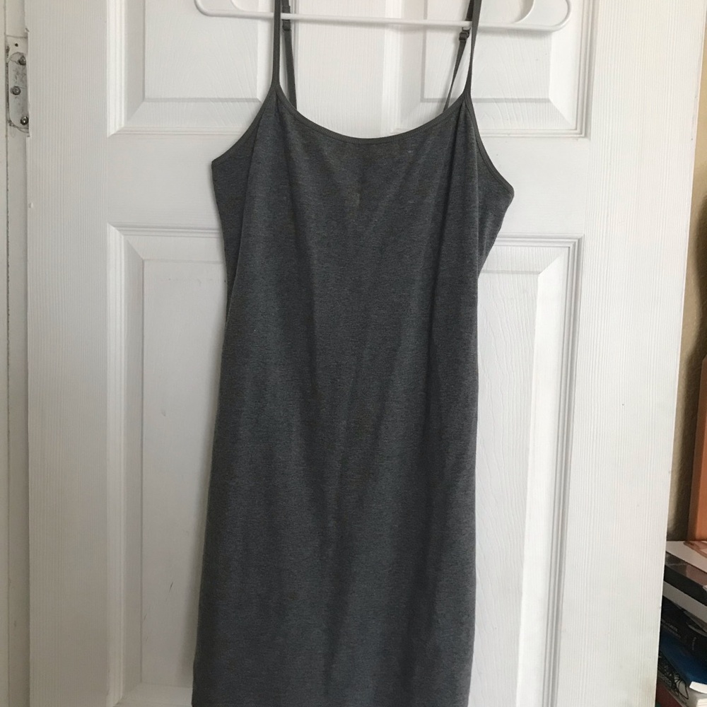 Express Gray Spaghetti Strap Bodycon Dress
